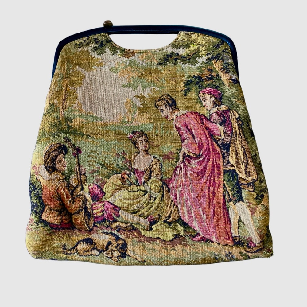 Julius Resnick JR Florida Large Tapestry Handbag 1950's Vintage